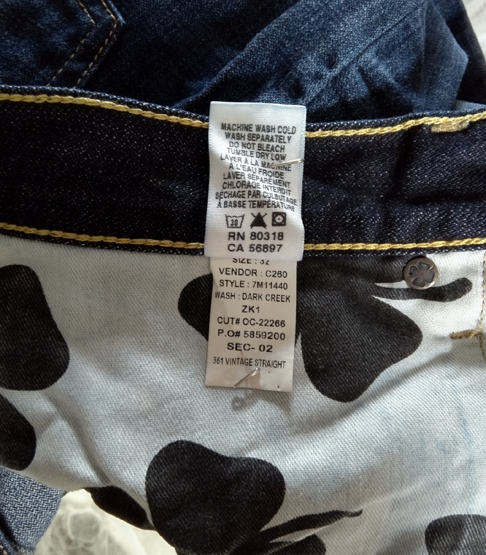 Lucky Brand Men's 361 Vintage Straight Jeans Dark Creek Wash - Picture 8 of 8